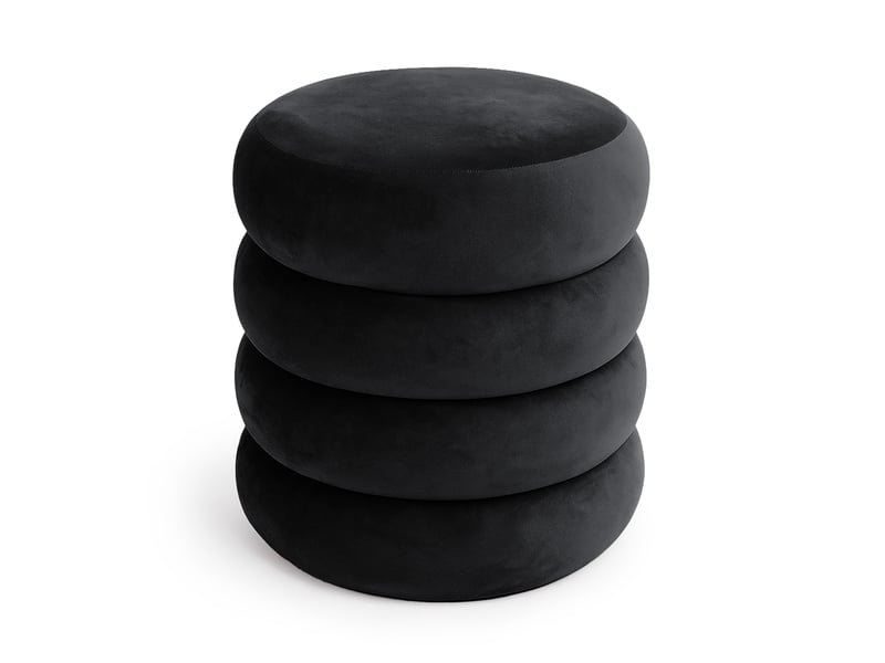 Tabouret en velours avec rangement 42 cm snuggo noir SNUGGO - Conforama A