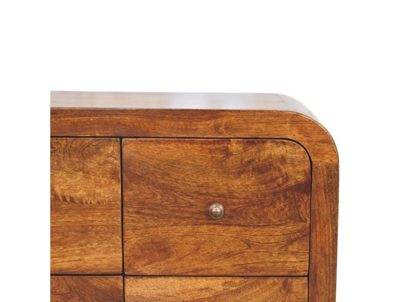  Artisan furniture commode darcy en bois massif, finition châtaignier, 6 tiroirs  - Conforama D