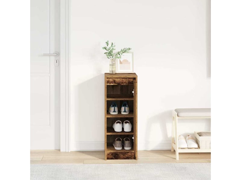  Meuble à chaussure, armoire à chaussures vieux bois 29,5x34x76 cm bois ingénierie  - Conforama C