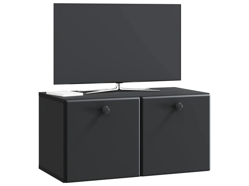  Meuble tv - banc tv - meuble de rangement mural 59,5 x 31 x 30 cm noir bois d'ingénierie  - Conforama C