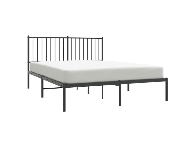  Lit double- lit adulte -  cadre de lit métal sans matelas avec tête de lit noir 140x190cm  - Conforama C