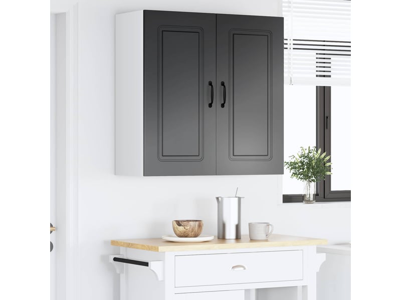  Meuble mural de cuisine | armoire de cuisine noir 80x31x80cm shl865  - Conforama D