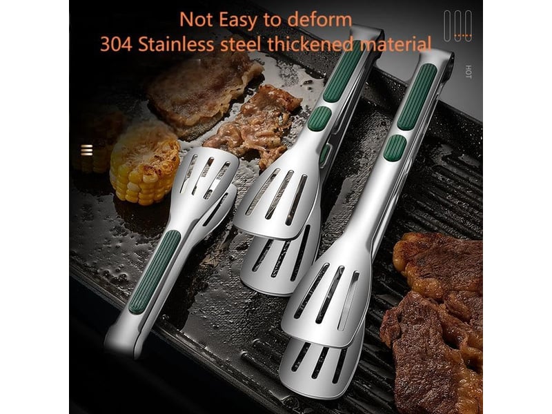  Cet ensemble de deux pinces de cuisine en acier inoxydable convient pour couper, cuire et griller.(17,5 x 3,5 cm)  - Conforama C