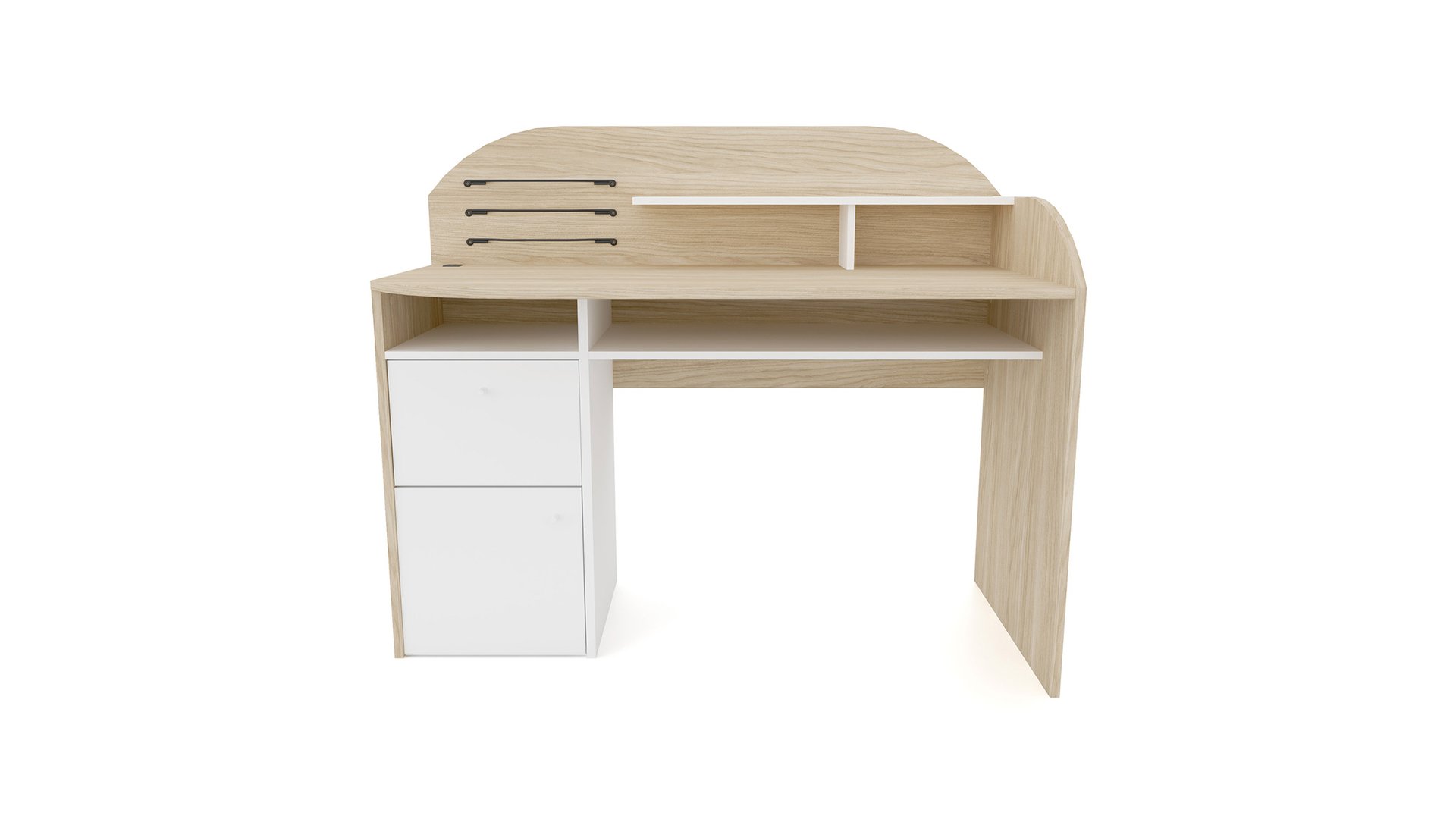 Bureau 126.9 cm MEKO Blanc / imitation chene 105.1 Conforama