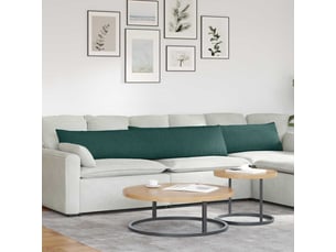 Lot de 2 coussins de canapé, coussins décoratifs tissu vert foncé 200 x 40 cm cf58984