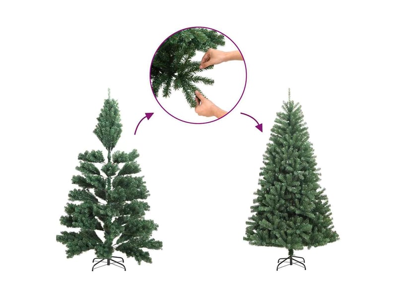  Demi sapin de noël - arbre de noël artificiel avec support rose 240 cm pvc  - Conforama C