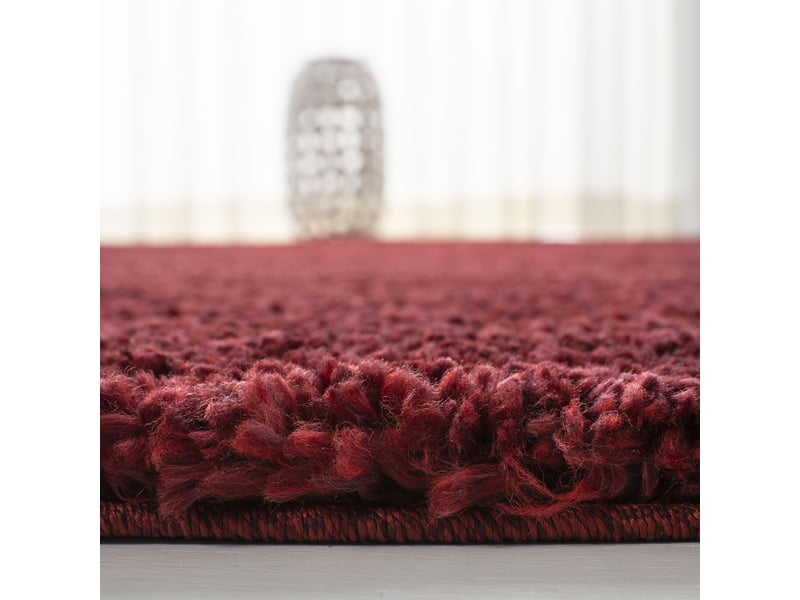  Tapis shag en polypropylène rouge, 122 cm  - Conforama D