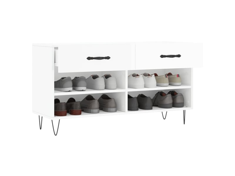  Banc à chaussures blanc brillant 102x35x55 cm bois d'ingénierie shl7395  - Conforama D