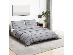 Vidaxl ensemble de housse de couette gris clair 260x240 cm coton