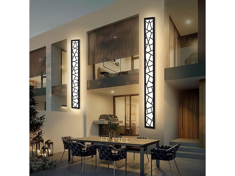 Applique murale longue étanche ip65 eclairage mural led intérieure et extérieure aluminium l60cm - Conforama D