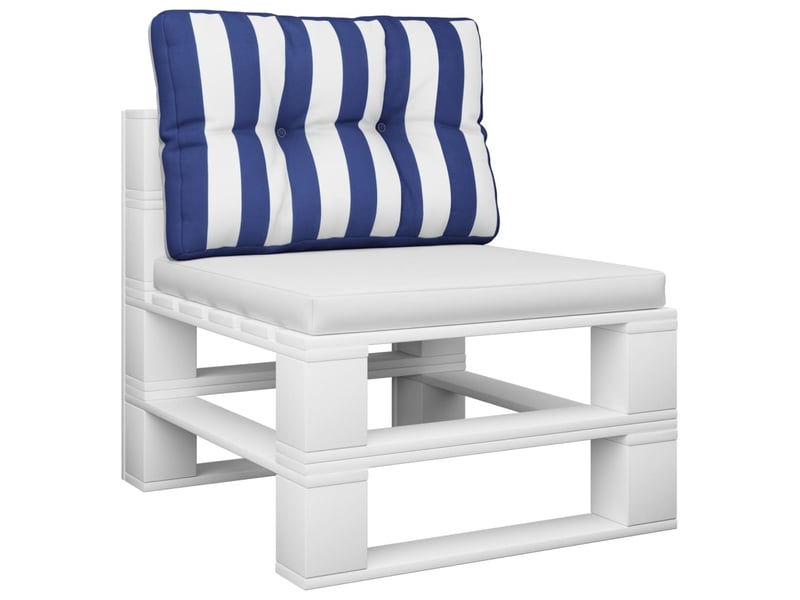  Coussin de palette, coussin de chaise, coussin de canapé rayures bleues et blanches 60x40x12 cm tissu cf55422  - Conforama C