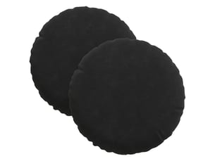 Lot de 2 coussins de siège, coussins décoratifs velours noir ø30 x 13 cm cf59908