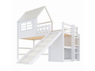 Lit mezzanine 90x200 cm <strong>BLACKCOLORS</strong> <strong></strong> coloris blanc