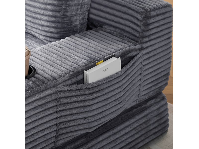  Canapé-lit 2 places 180x85x62 cm 2-en-1 gris sans matelas  - Conforama D