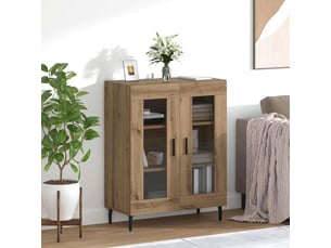 Buffet - bahut - meuble de rangement chêne artisanal 69,5 x 34 x 90 cm bois d'ingénierie