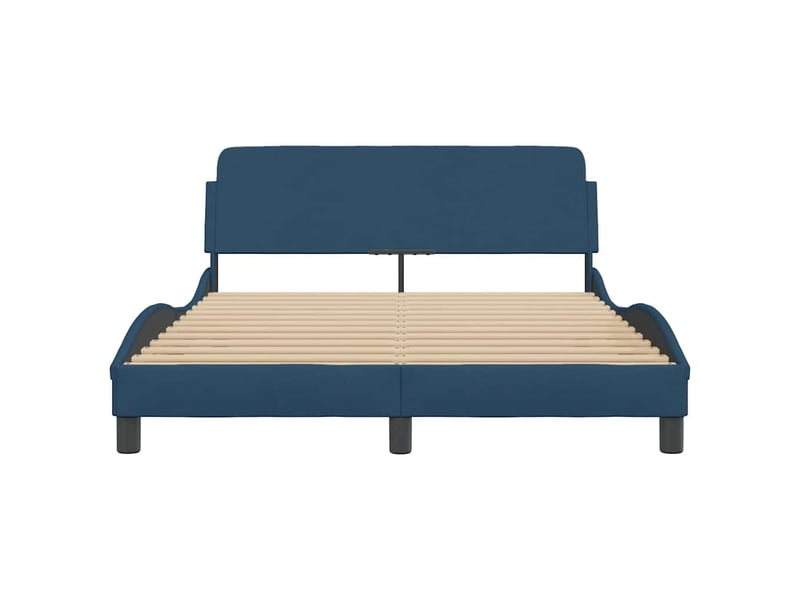  Lit double- lit adulte -  cadre de lit avec tête de lit dover bleu 140x200cm tissu  - Conforama C