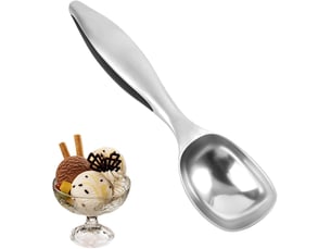 Boule a glace professionnel,16.5cm glacé spoon excavateur ball,acier inoxydable boulier glace,noir et argent cuillere a glace,cuillere à servir glace