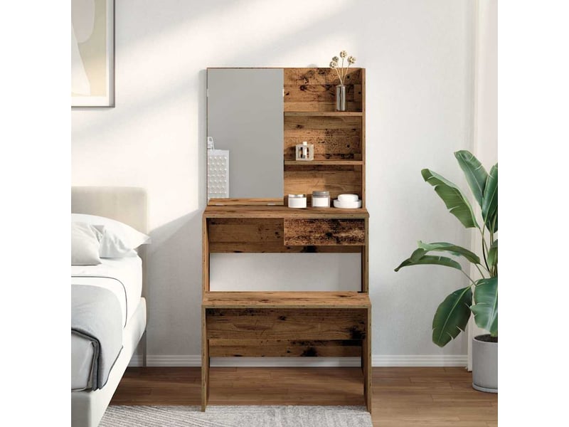  Ensemble de coiffeuse vieux bois bois d'ingénierie shl82995  - Conforama C