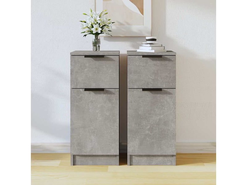  Buffets 2 pcs - bahut - meuble de rangement gris béton 30x30x70 cm bois d'ingénierie  - Conforama B