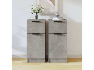 Buffets 2 pcs - bahut - meuble de rangement gris béton 30x30x70 cm bois d'ingénierie
