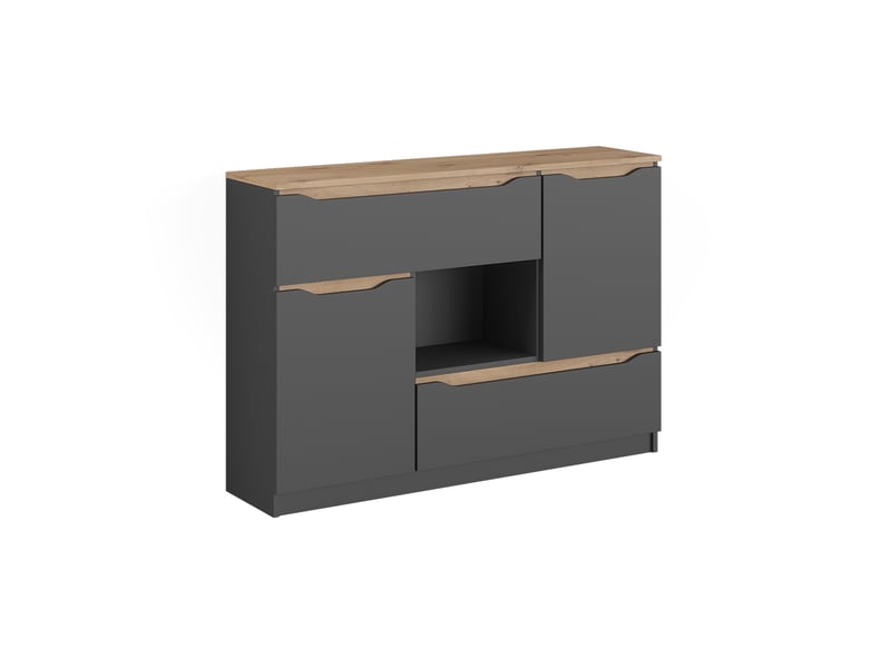  Vicco commode avec tiroirs, anthracitechêne artisan, 120x83.6cm  - Conforama A