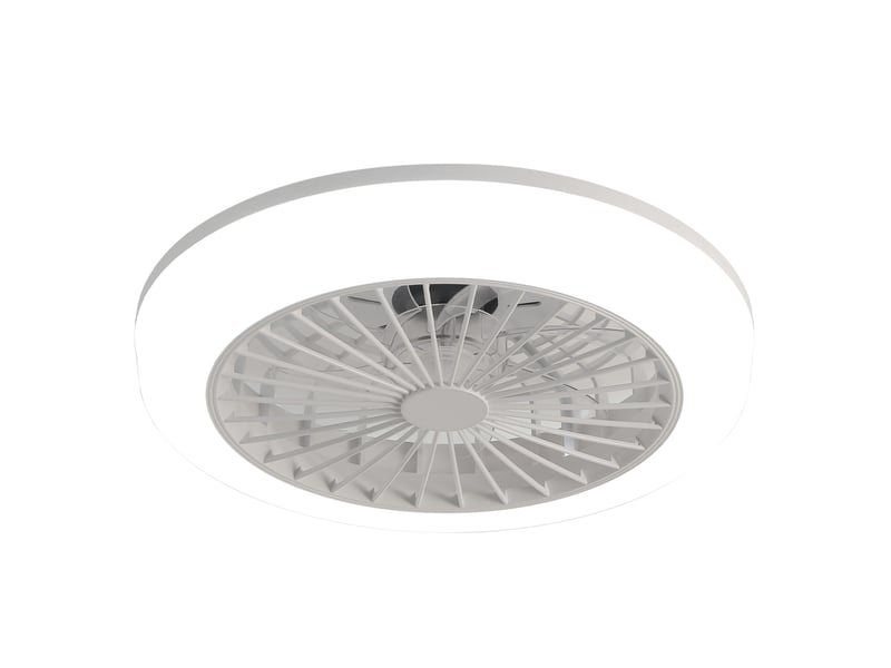  Ventilateur de plafond led 18 pouces en abs blanc avec télécommande, moteur dc silencieux et lumière dimmable  - Conforama A