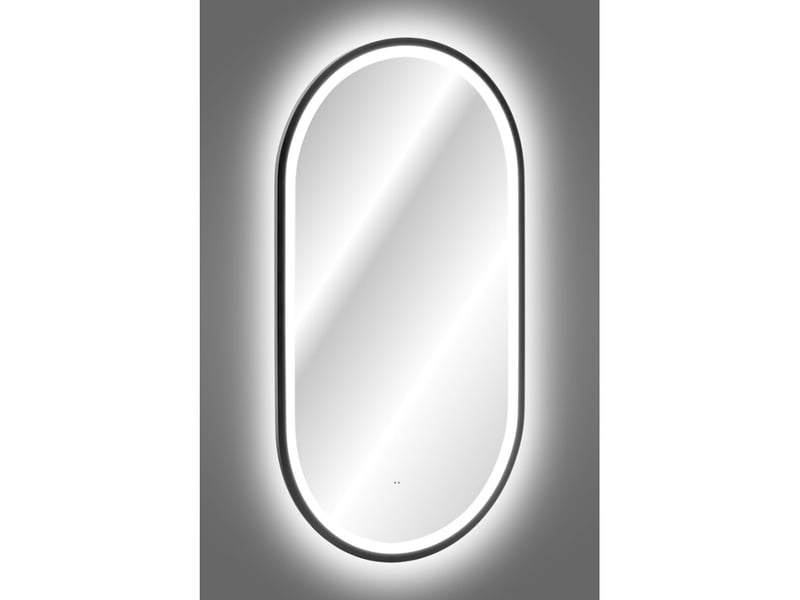  Miroir salle de bain led noir ovale 90x50 cm design  - Conforama C