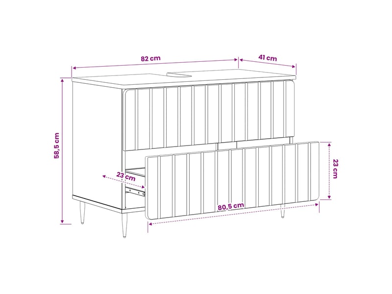 Meuble sous lavabo de salle de bain zwolle sonoma gris cf64957 - Conforama E