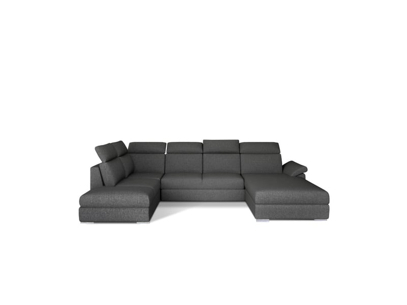 Canapé panoramique convertible majesta 5 places gris foncé – angle droit – version 2 - Conforama A