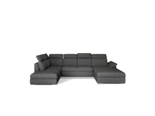 Canapé d'angle droit fixe MEUBLORAMA  5 places Polyester gris