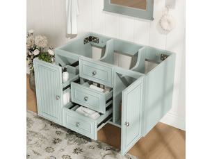 Meuble sous vasque suspendu 78.5cm mdf avec 3 tiroirs meuble de salle de bain moderne vert