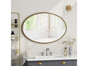 Miroir ovale doré effet antique, 65 x 100 cm, mural