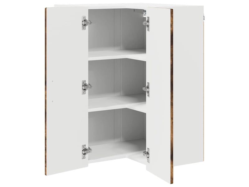 Meuble mural de cuisine, armoire d'angle cuisine porto chêne fumé 57x57x80cm - Conforama E