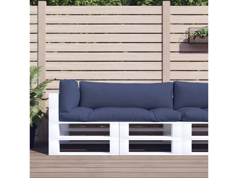  Lot de 3 coussins de palette, coussins de canapé bleu marine tissu oxford cf59661  - Conforama B