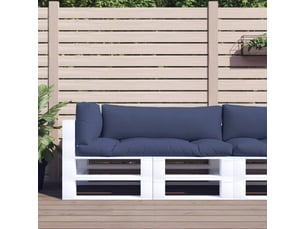 Lot de 3 coussins de palette, coussins de canapé bleu marine tissu oxford cf59661