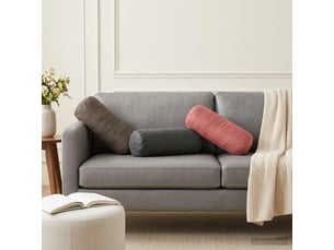 Lot de 6 coussins avec oreiller, coussins décoratifs heerlen gris clair velours cf50837