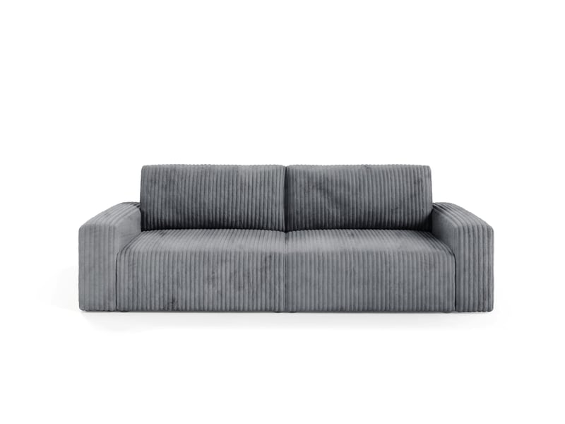  Canapé convertible 4 places en velours côtelé fano gris  - Conforama A