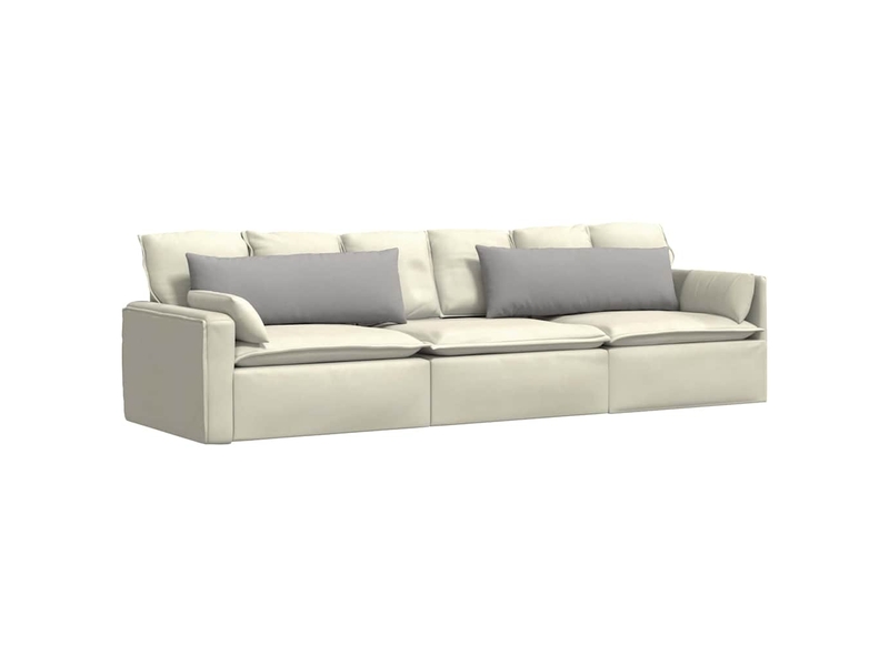  Lot de 2 coussins de canapé, coussins décoratifs tissu gris nuage 120 x 40 cm cf58875  - Conforama C