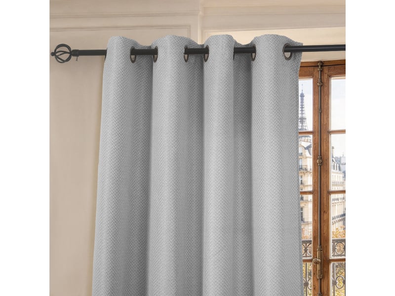 Lot de 2 rideaux à œillets 140 x 240 cm victoria fils teints jacquard - Conforama D