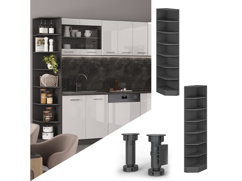  Vicco etagère de cuisine, anthraciteanthracite, 30cm avec 7 compartiments  - Conforama C