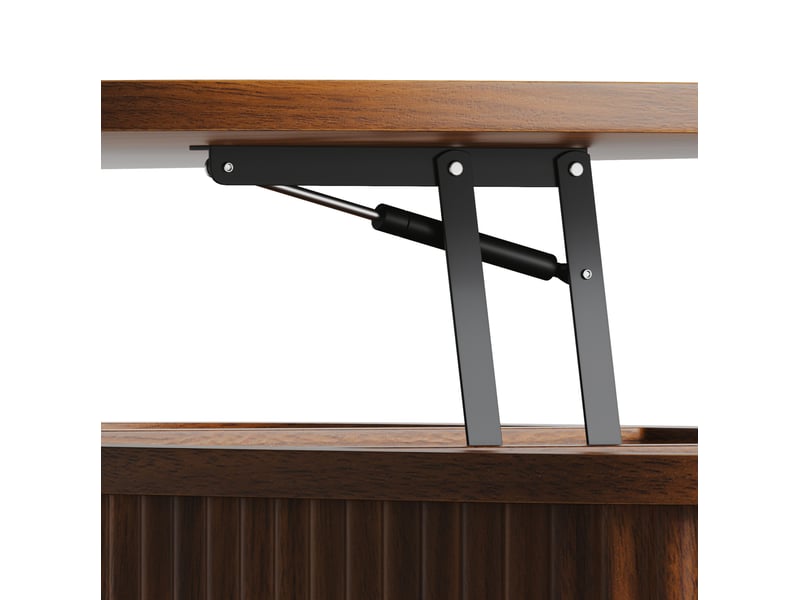  Table basse ronde 80x80x50 cm plateau relevable panneau de particules marron  - Conforama D