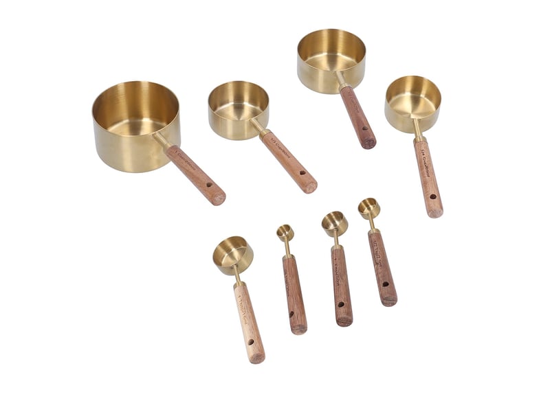  Ensemble de 8 tasses et cuillères à mesurer, tasse à mesurer en acier inoxydable doré avec  - Conforama A
