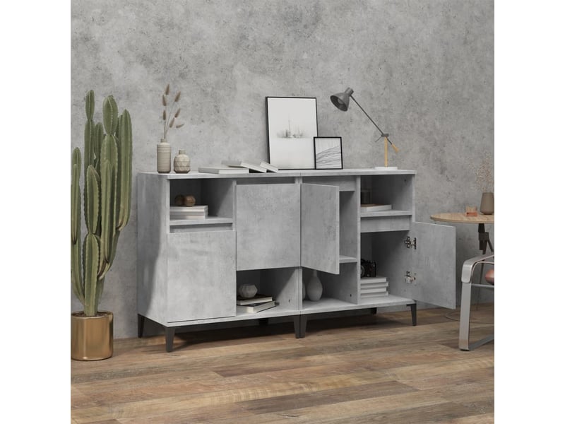  Buffets 2 pcs - bahut - meuble de rangement gris béton 60x35x70 cm bois d'ingénierie  - Conforama C