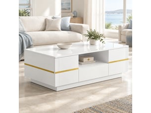 Table basse rectangulaire coloris bicolore MEULVA - 50 cmx100 cm