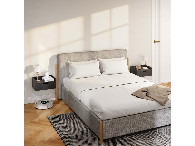 Lot de 2 tables de chevet murales tables de nuit suspendues tiroir plateau aspect bois dim. 40l x 30l x 19,5h cm  - Conforama C