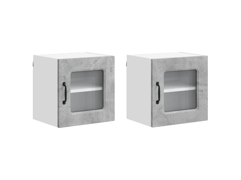 Meuble mural de cuisine | armoire de cuisine 2 pcs gris béton shl9689 - Conforama A