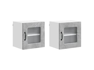 Meuble mural de cuisine | armoire de cuisine 2 pcs gris béton shl9689