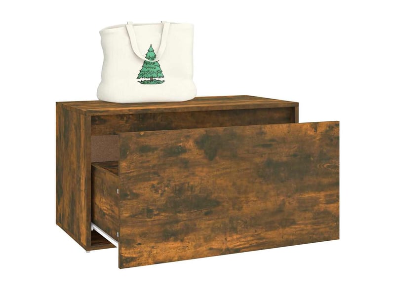  Banc d'entrée, banc interieur 80x40x45 cm chêne fumé bois d'ingénierie  - Conforama D