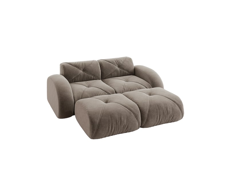  Canapé modulable, canapé 2 places – sans montage, taupe, sans cadre, base antidérapante  - Conforama B