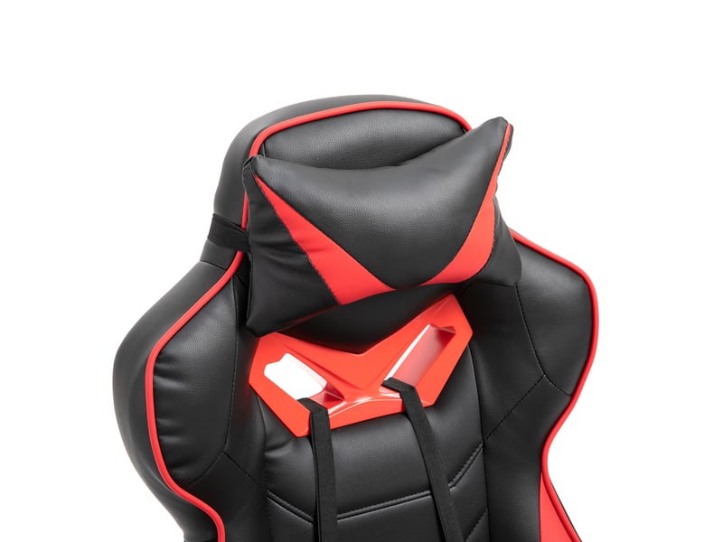  Chaise gaming de bureau noire à massage, réglable avec repose-pieds et dossier inclinable à 170°  - Conforama D
